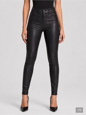 PAIGE High-Rise Black Coated Skinny Jeans